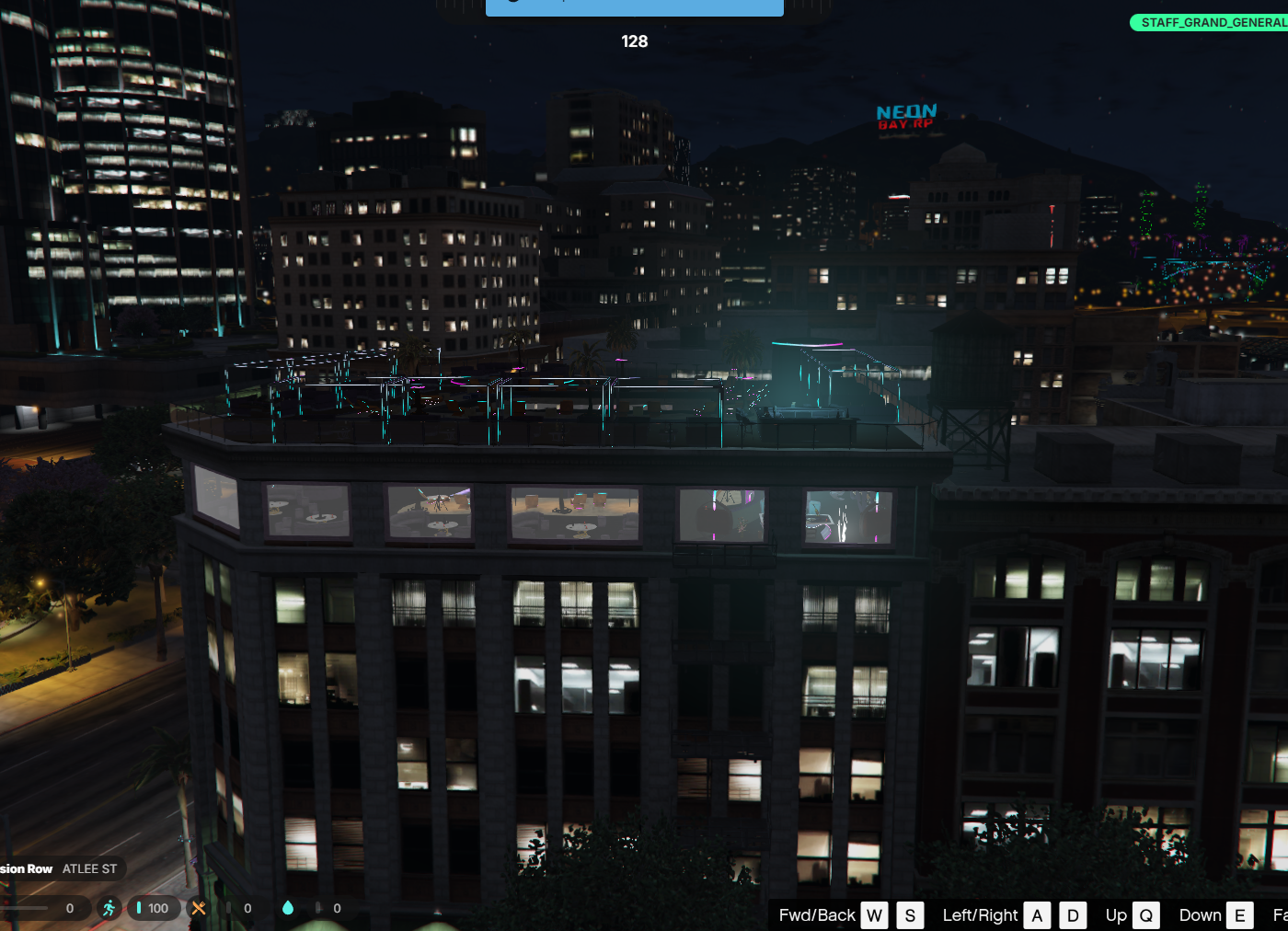Neon Bay RP Rooftop bei Nacht